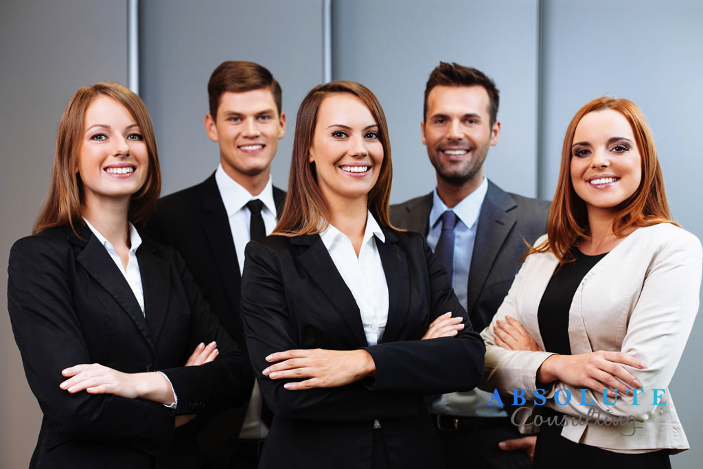 Confident business people